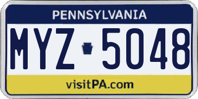 PA license plate MYZ5048