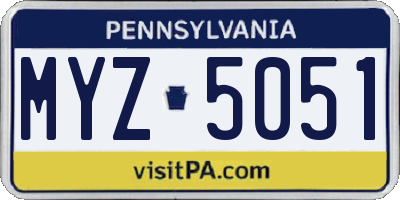 PA license plate MYZ5051