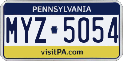 PA license plate MYZ5054