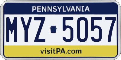 PA license plate MYZ5057