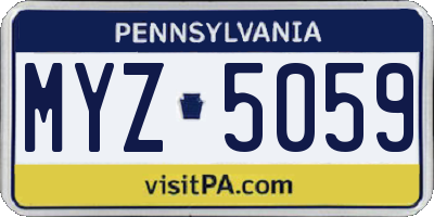 PA license plate MYZ5059