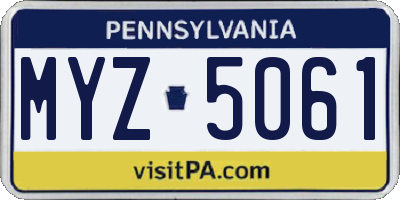PA license plate MYZ5061