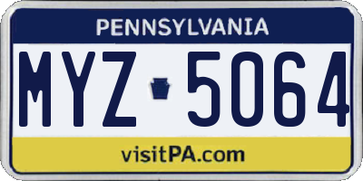 PA license plate MYZ5064