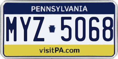 PA license plate MYZ5068