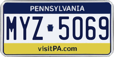 PA license plate MYZ5069