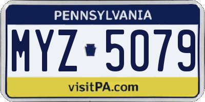 PA license plate MYZ5079