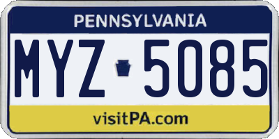 PA license plate MYZ5085