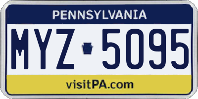 PA license plate MYZ5095