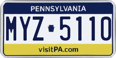 PA license plate MYZ5110