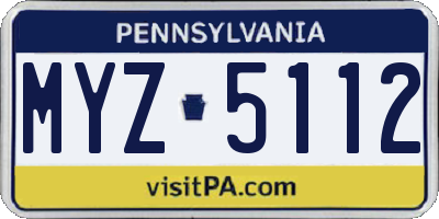 PA license plate MYZ5112