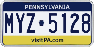 PA license plate MYZ5128
