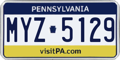 PA license plate MYZ5129