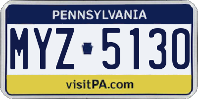 PA license plate MYZ5130