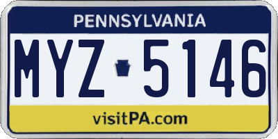 PA license plate MYZ5146