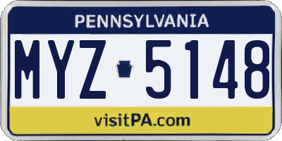PA license plate MYZ5148