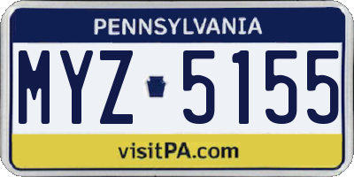 PA license plate MYZ5155