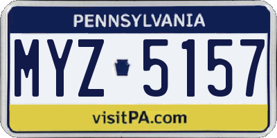 PA license plate MYZ5157