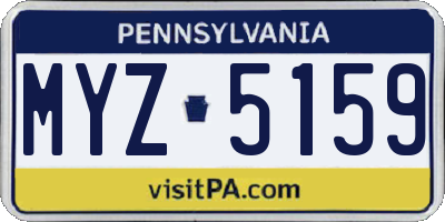 PA license plate MYZ5159