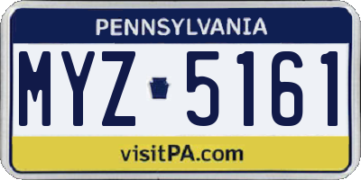 PA license plate MYZ5161