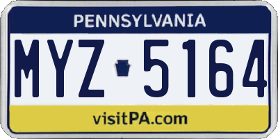 PA license plate MYZ5164