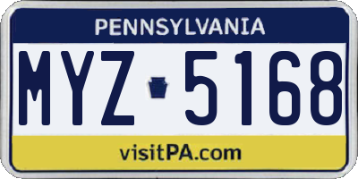 PA license plate MYZ5168