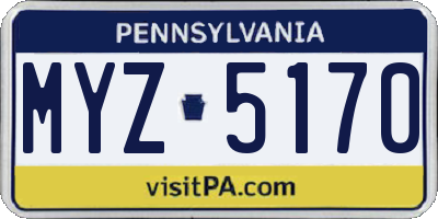 PA license plate MYZ5170