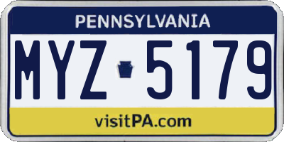 PA license plate MYZ5179