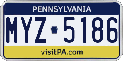 PA license plate MYZ5186