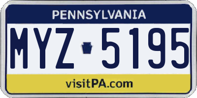PA license plate MYZ5195