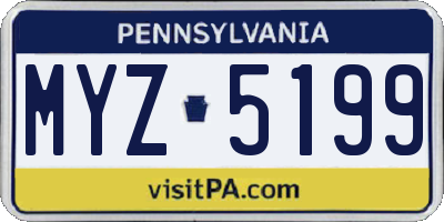 PA license plate MYZ5199