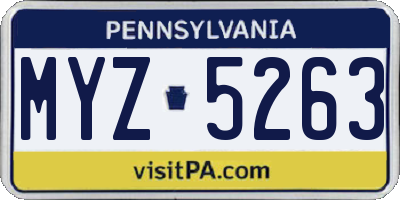 PA license plate MYZ5263