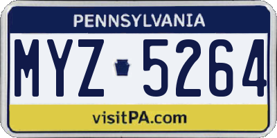 PA license plate MYZ5264