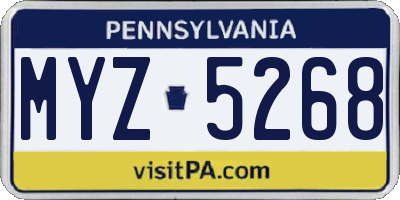 PA license plate MYZ5268