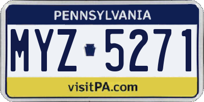 PA license plate MYZ5271