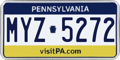 PA license plate MYZ5272