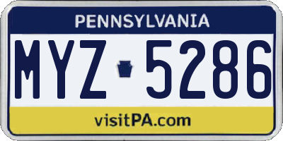 PA license plate MYZ5286
