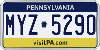 PA license plate MYZ5290
