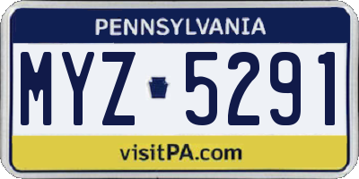 PA license plate MYZ5291