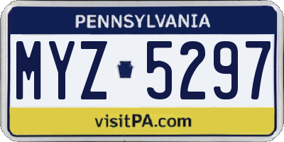 PA license plate MYZ5297