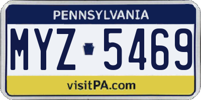PA license plate MYZ5469