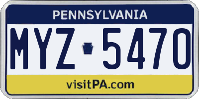 PA license plate MYZ5470