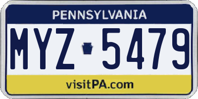 PA license plate MYZ5479