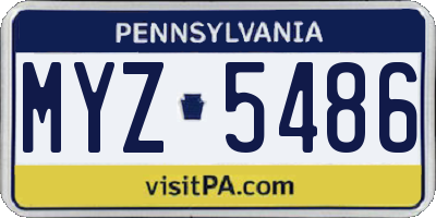 PA license plate MYZ5486