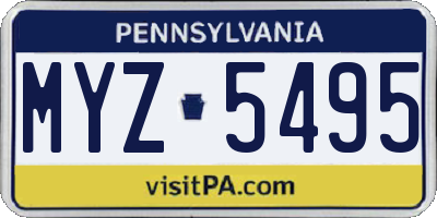 PA license plate MYZ5495