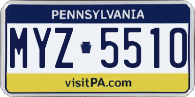 PA license plate MYZ5510