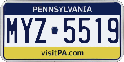 PA license plate MYZ5519