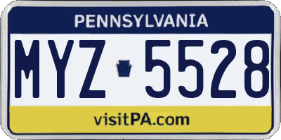 PA license plate MYZ5528