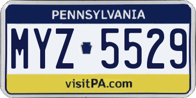 PA license plate MYZ5529