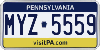 PA license plate MYZ5559