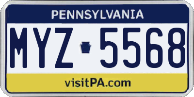 PA license plate MYZ5568